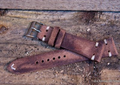 Cinturino Vintage 2 pezzi in Crosta marrnone punte decorate